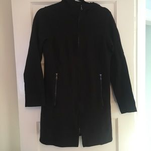 Black zip wool cardigan